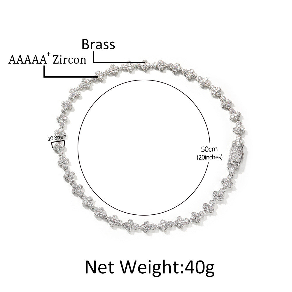 Diamond Cross Necklace – Moissanite Chain, Elegant Jewelry for Men & Women