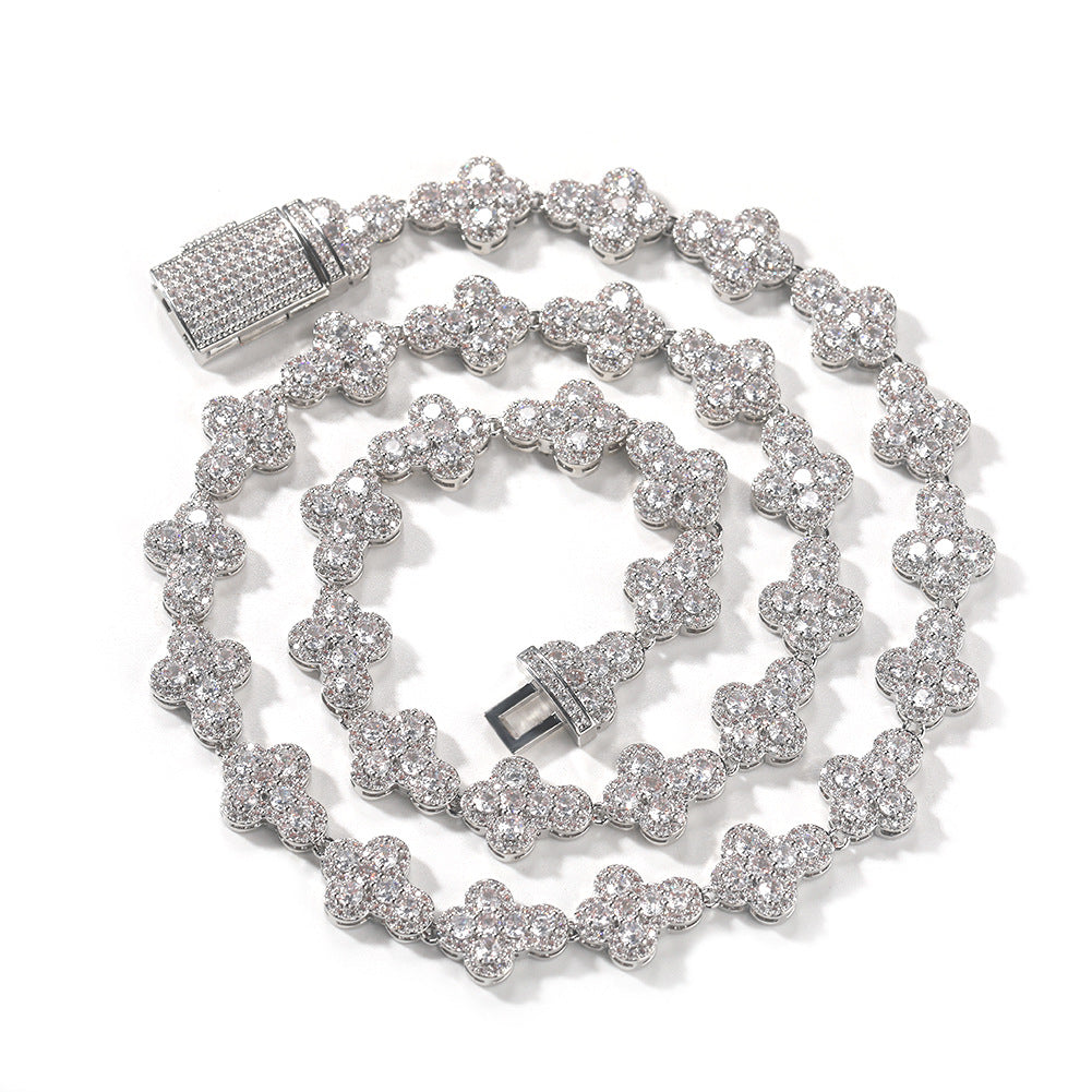 Diamond Cross Necklace – Moissanite Chain, Elegant Jewelry for Men & Women