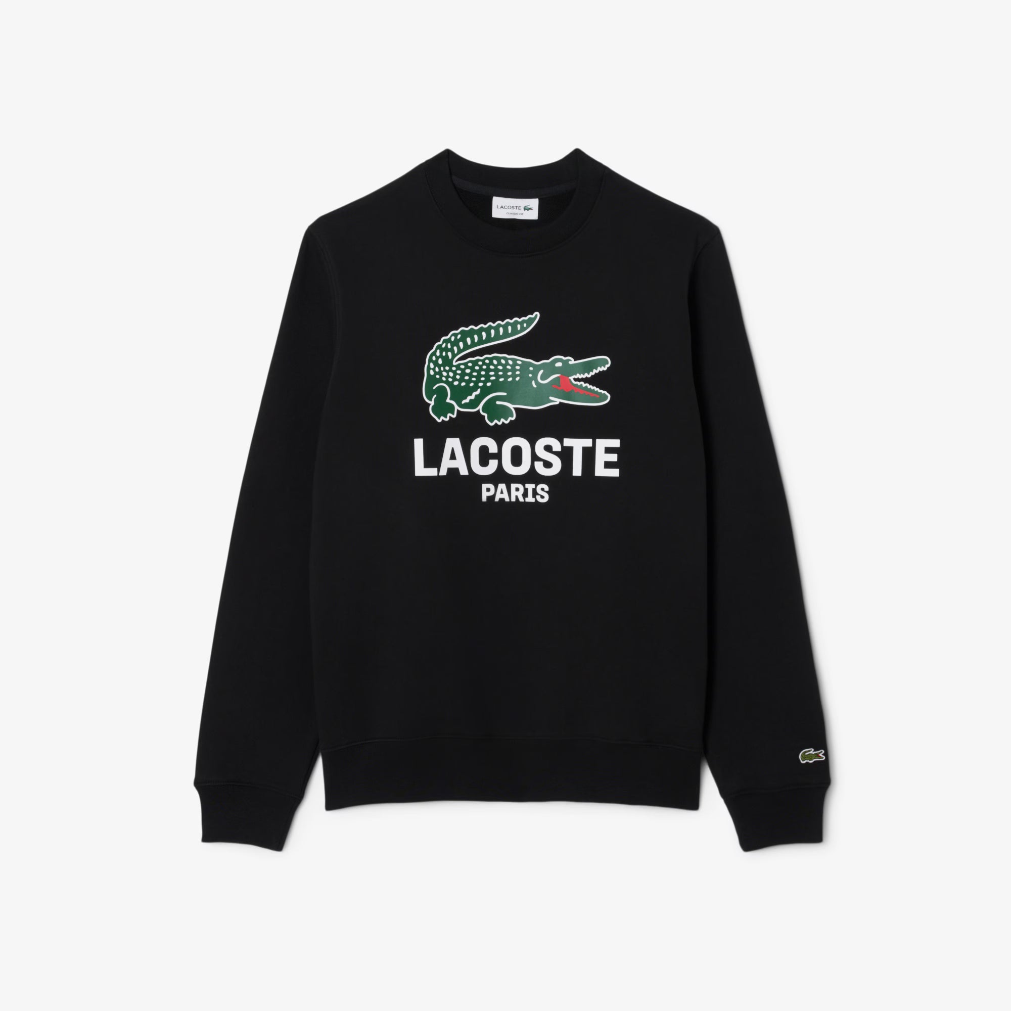 Lacoste Printed Crewneck Sweatshirt - Black