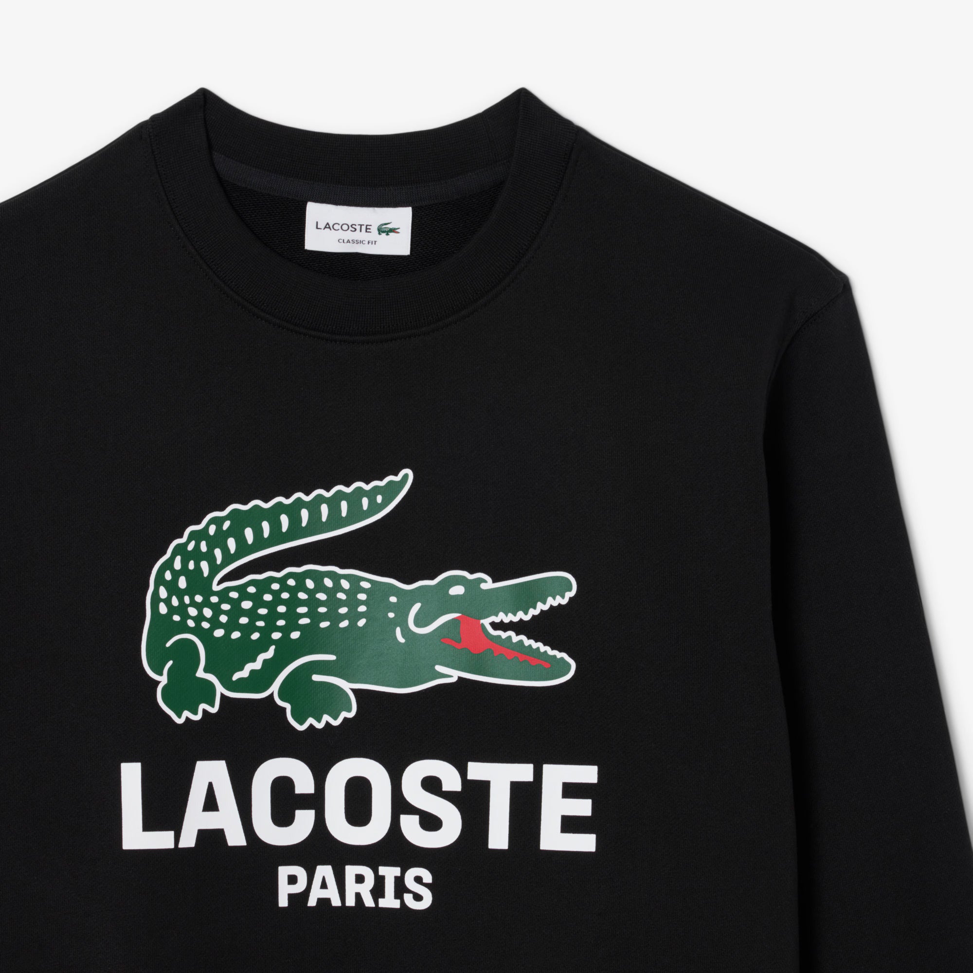 Lacoste Printed Crewneck Sweatshirt - Black